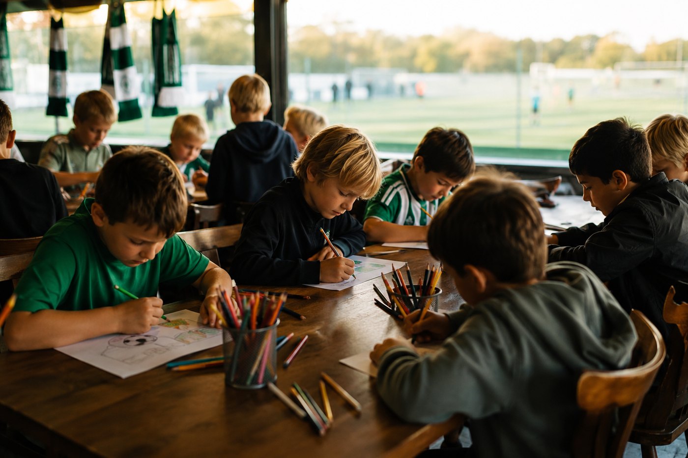 voetbalkleurplaten voor de jeugd